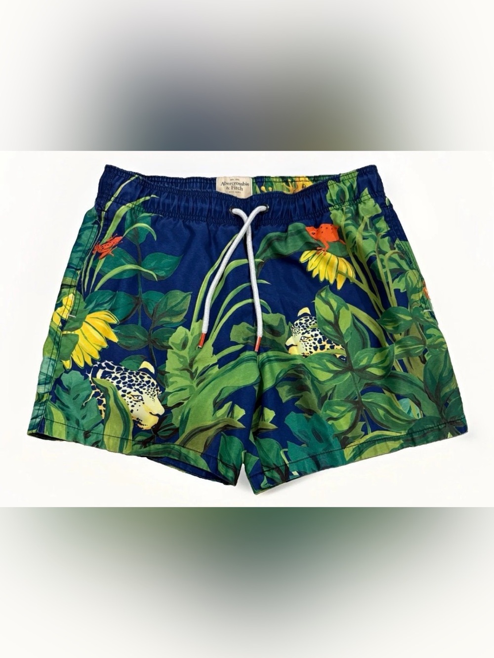 Abercrombie & Fitch Swim Trunks Floral Jungle Theme Size Medium Mesh Size Large